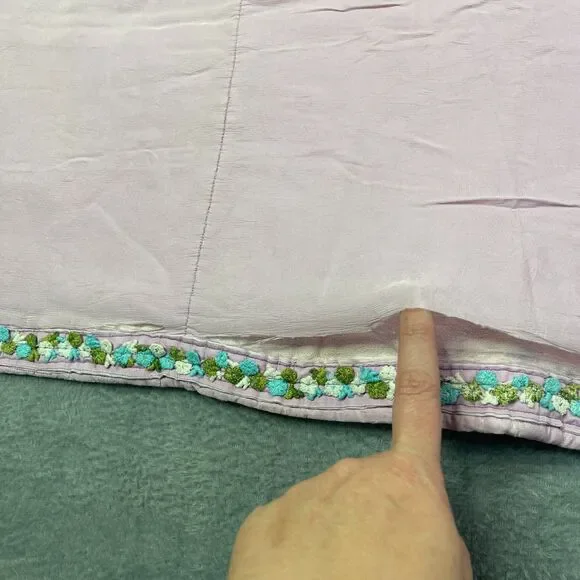 Vintage Baby Quilt Hand Embroidered Animals Pastel Crib Blanket Handmade 36x30 - Picture 13 of 16